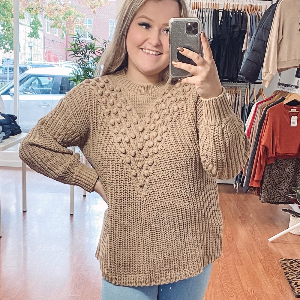 Textured taupe sweater